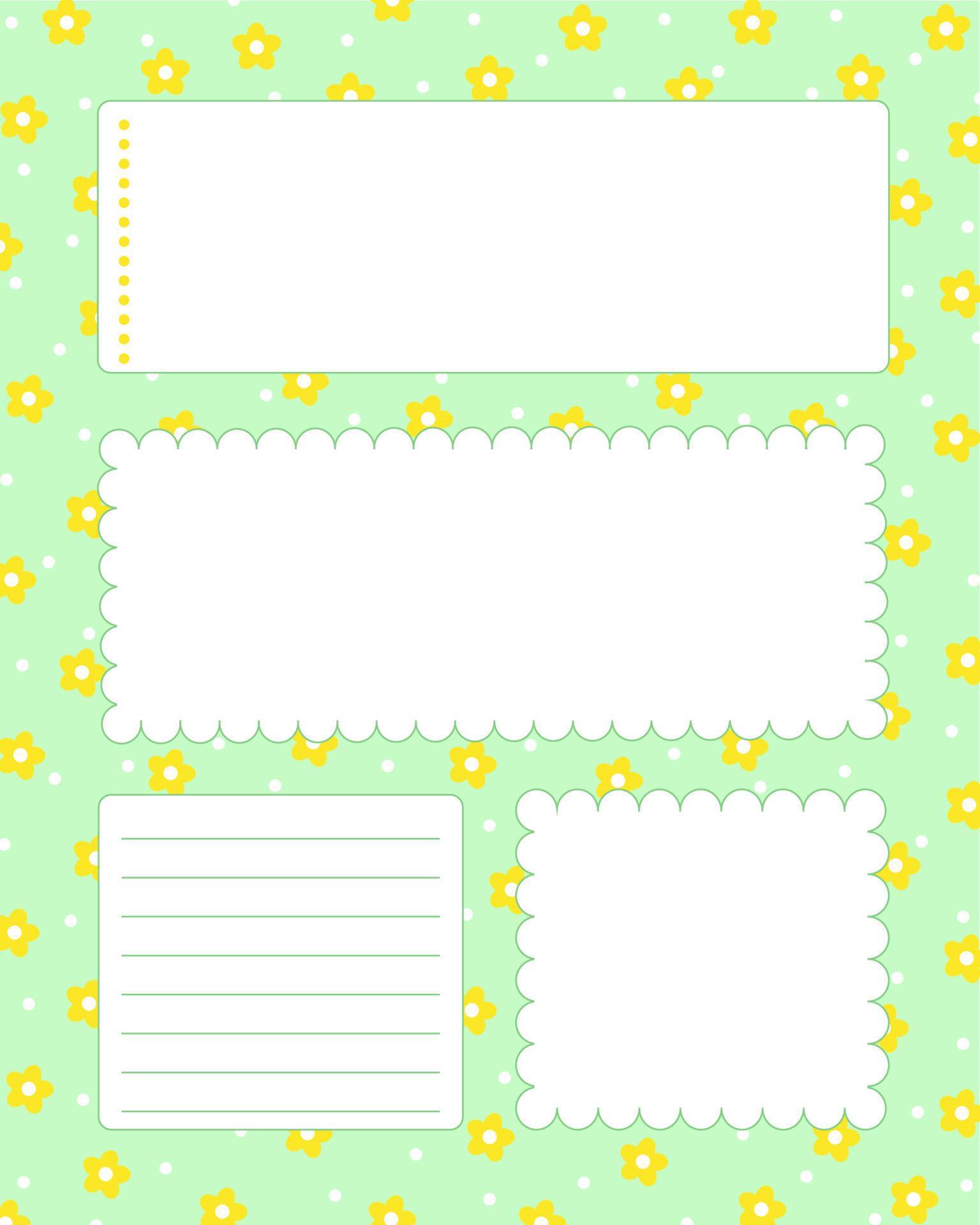 Bullet journal blank printable page seasonal springtime floral and
