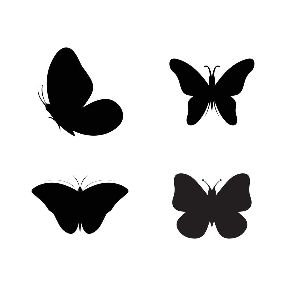 Flying butterflies silhouettes vector