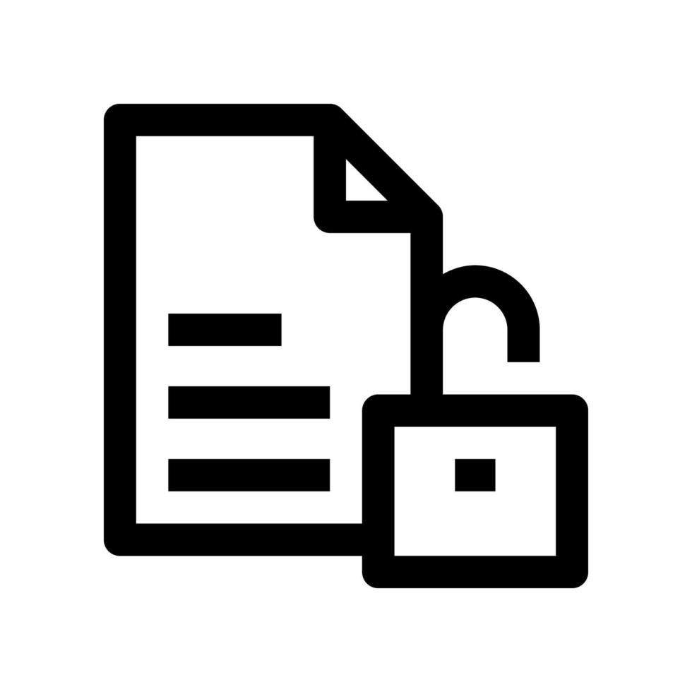 unlock file icon for your website design, logo, app, UI. vector