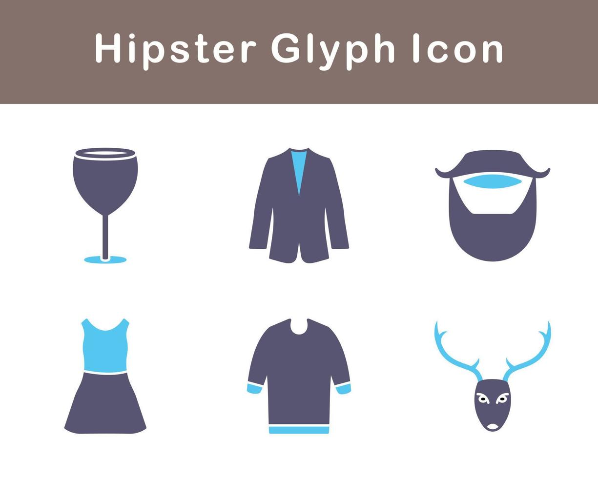 hipster vector icono conjunto