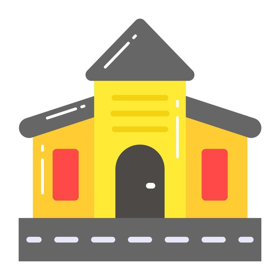 An editable vector of school building, vector of learning institute