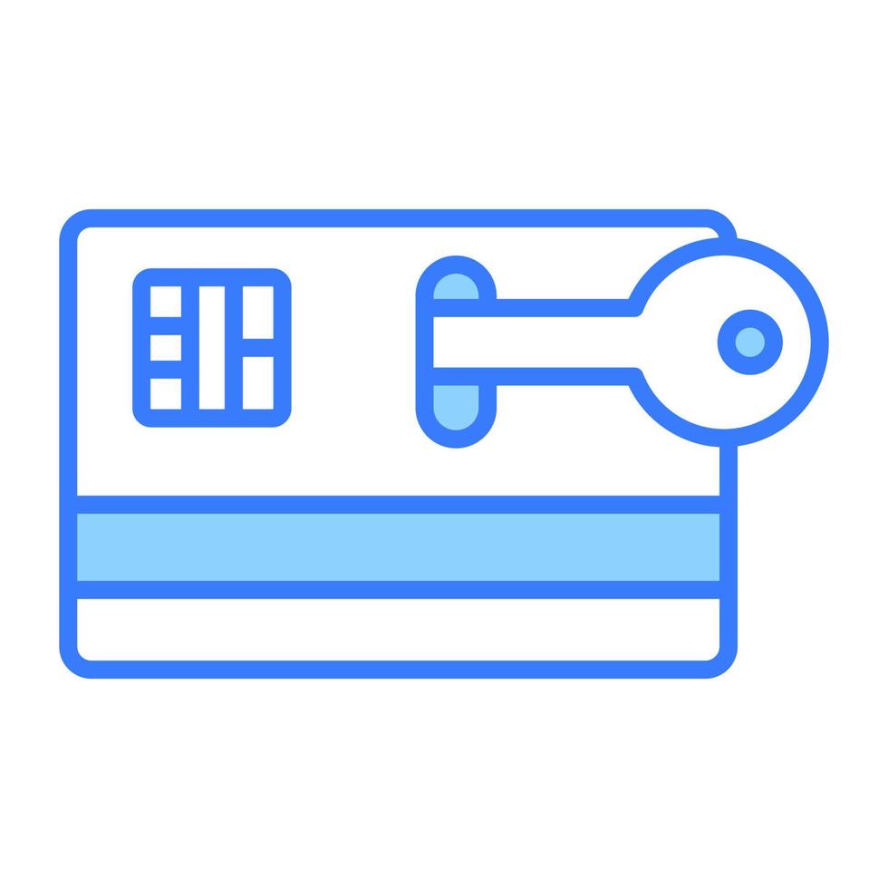 key with atm card, vector design of card security in modern style