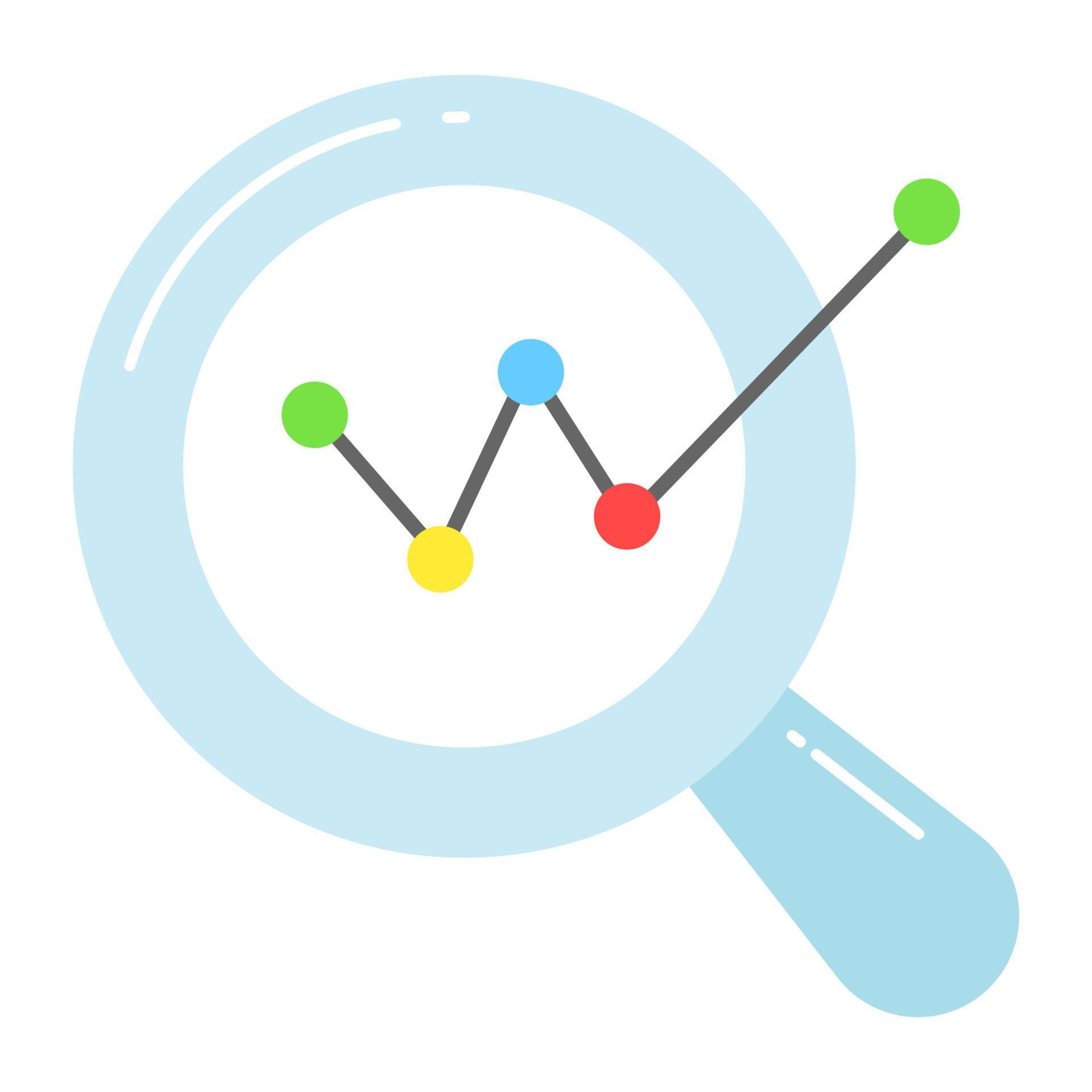 Growing chart with magnifier, concept of data data analytics 20938117 ...