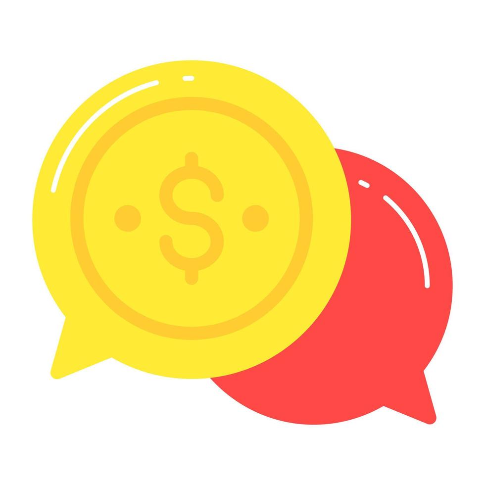 Chat bubbles with dollar sign denoting concept of business chat vector