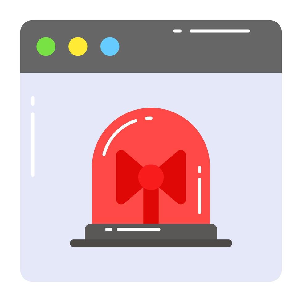 Alarm sign on web page vector design of web error in modern style