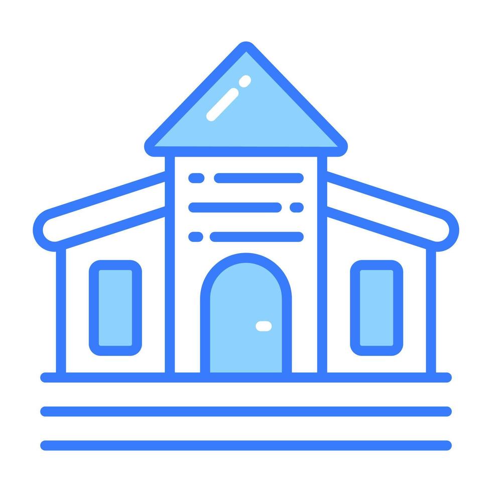 An editable vector of school building, vector of learning institute