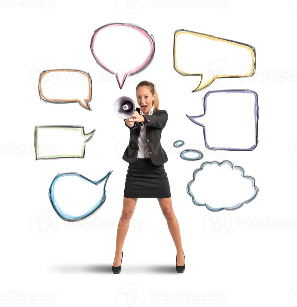 Businesswoman conveying a Message photo