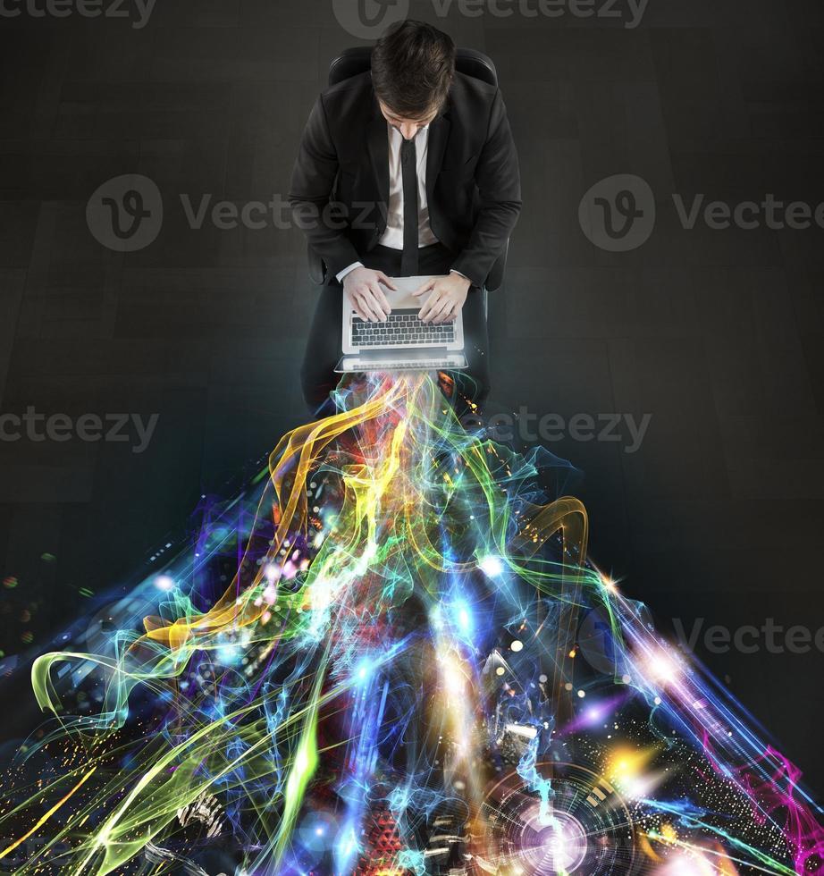 Glowing network concept photo