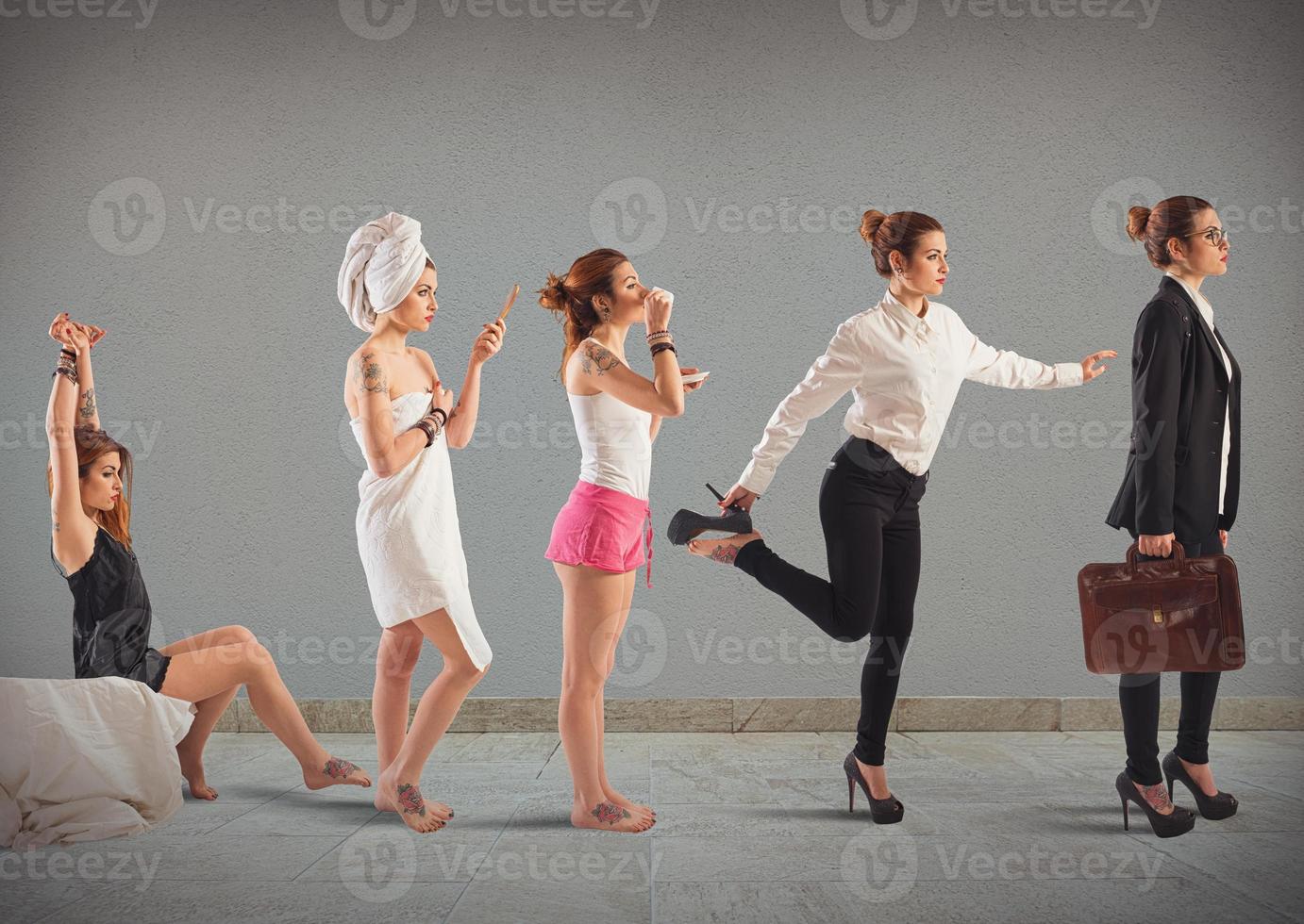 Businesswoman routine concept photo