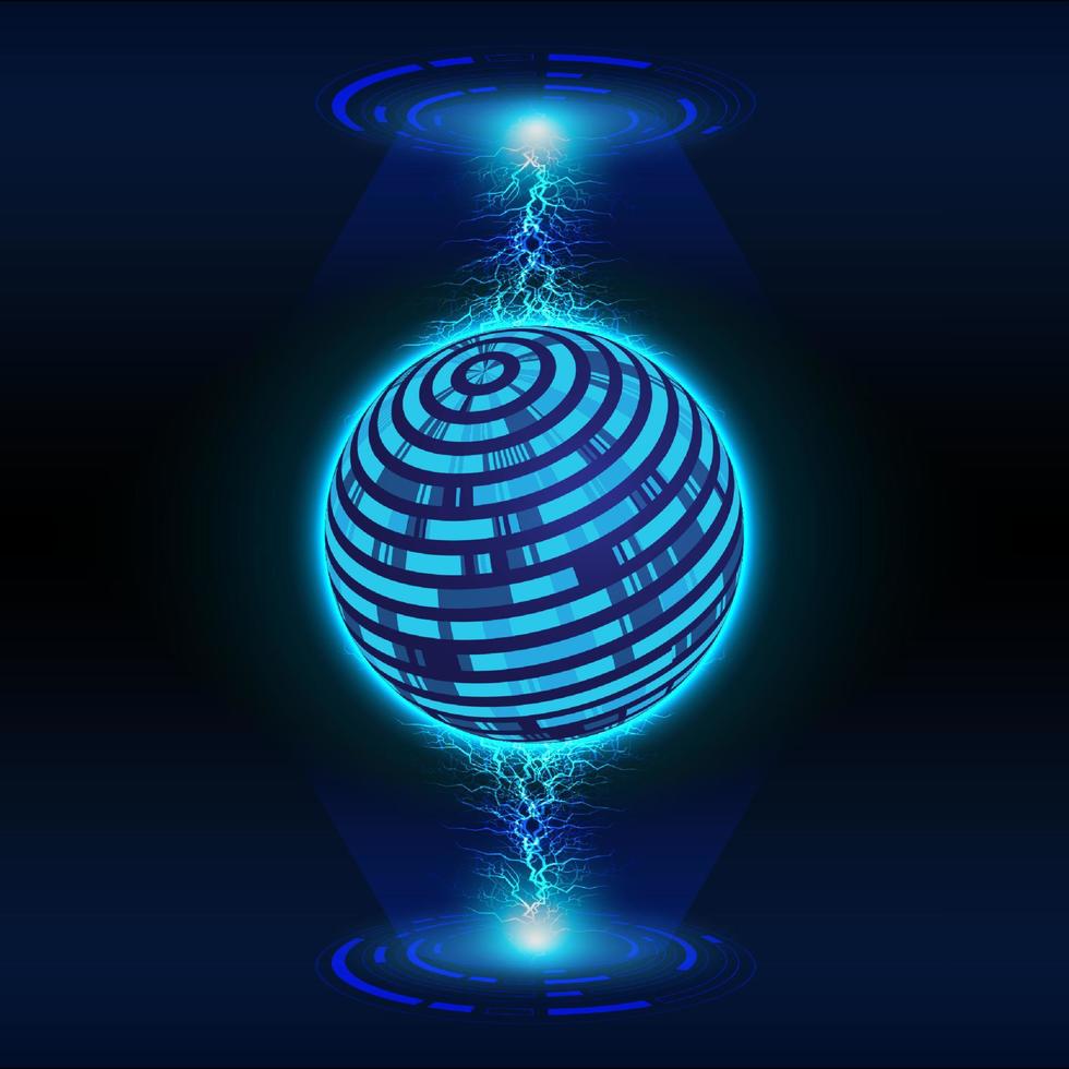 Modern World Map Holograph on Technology Background vector