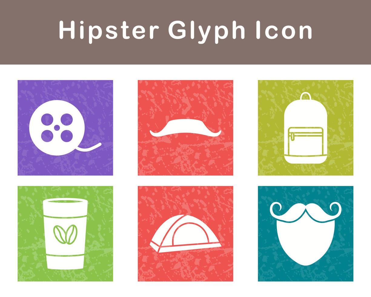 hipster vector icono conjunto