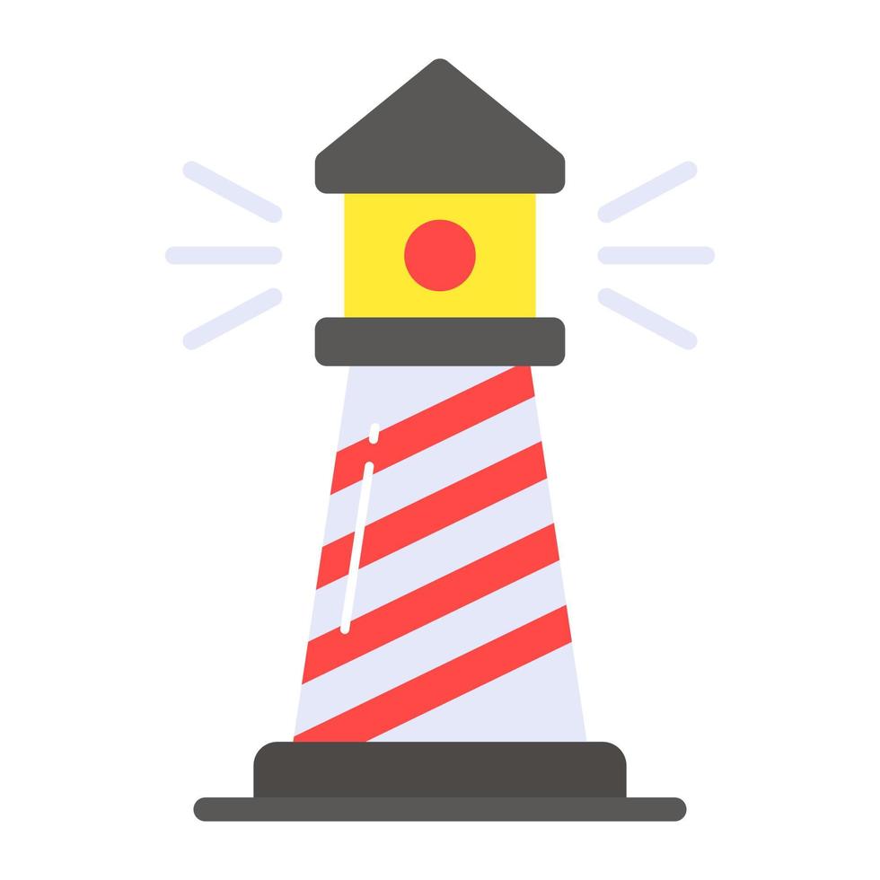 Premium vector design of lighthouse, seashore navigational pole icon