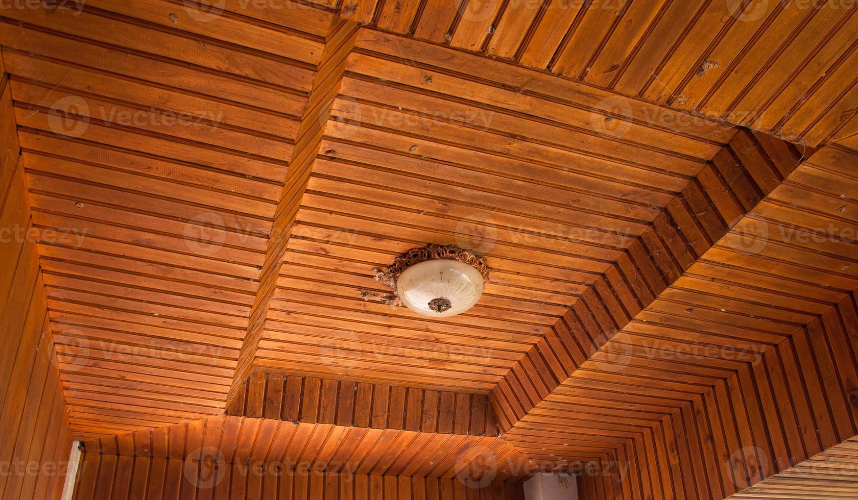 old Lamps on the wooden ceiling photo