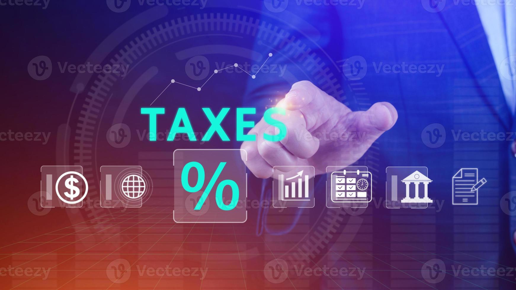 Business using computer to complete Individual income tax return form online for tax payment. Government, state taxes. Data analysis, paperwork, financial research, Calculation tax return. photo