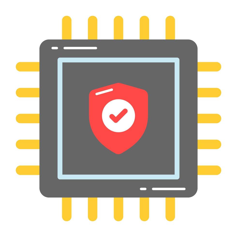 Safety shield on processor showing concept of processor security vector
