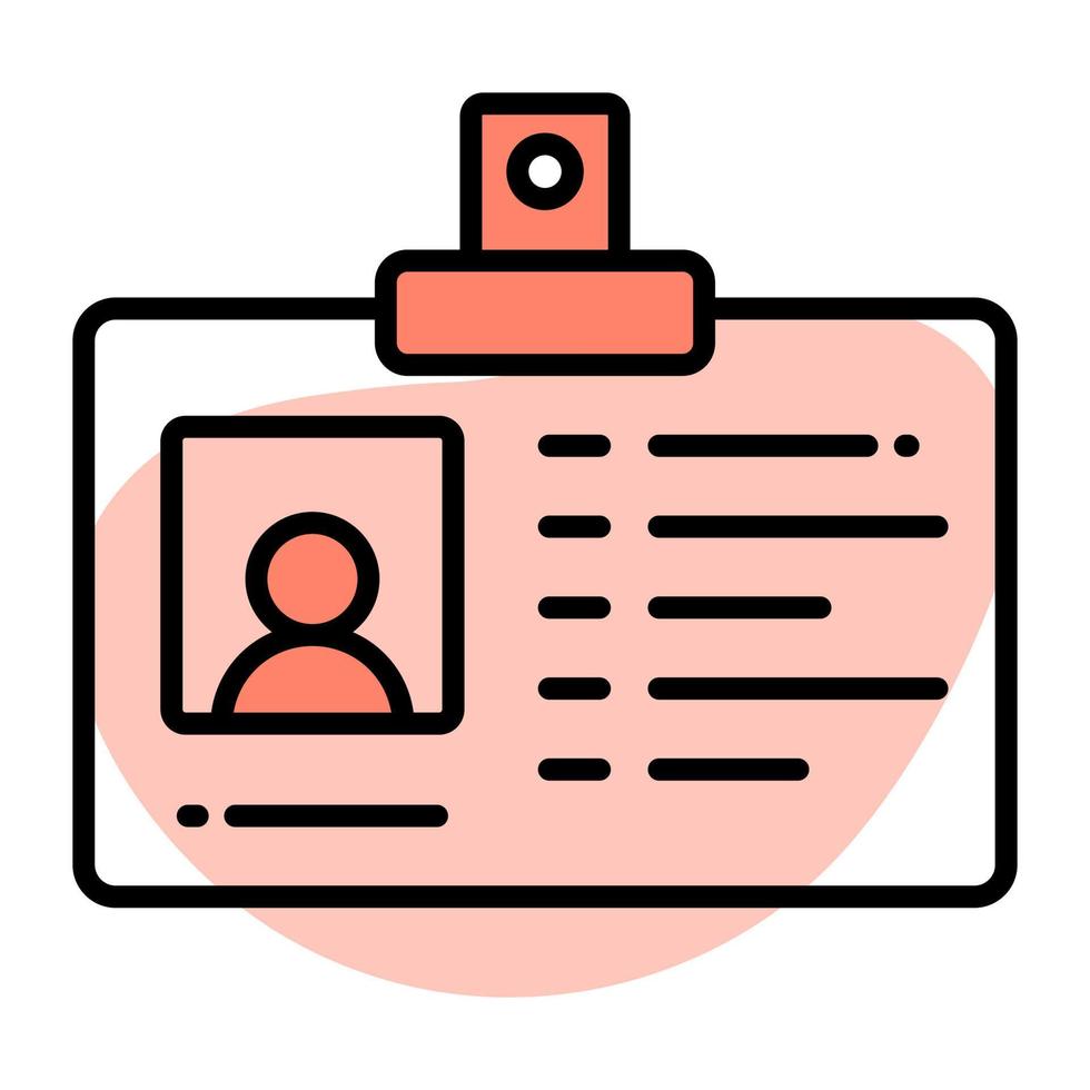 Employee id card vector design, user identification icon
