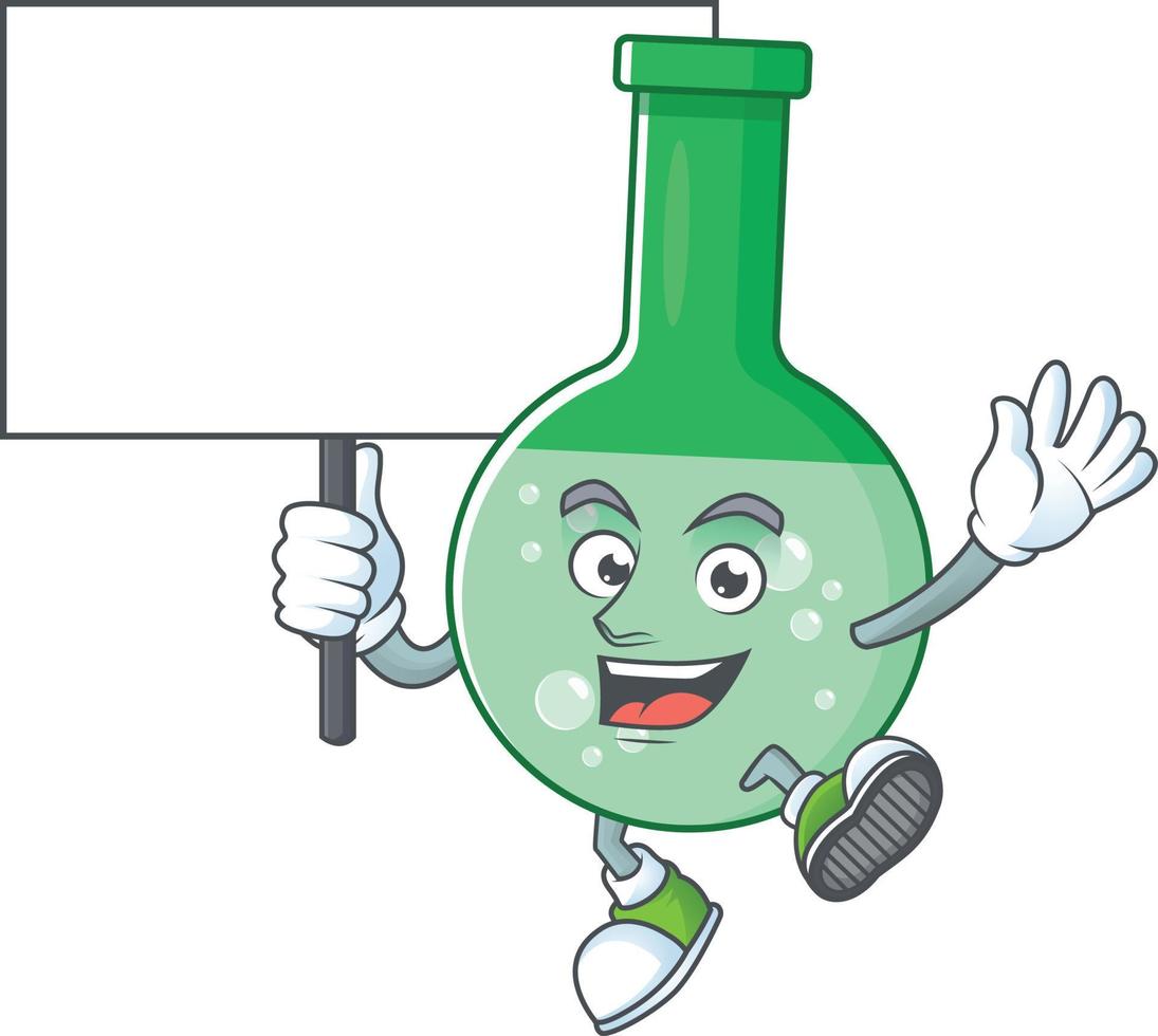 Green chemical bottle Cartoon character vector