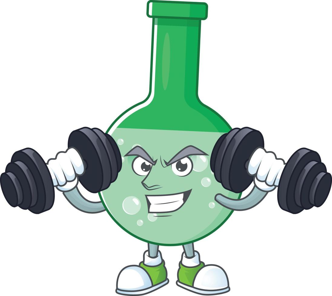 Green chemical bottle Cartoon character vector