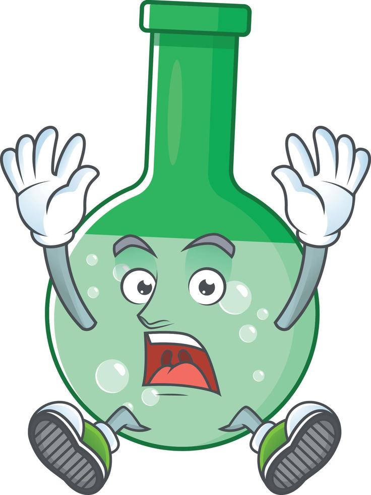 Green chemical bottle Cartoon character vector