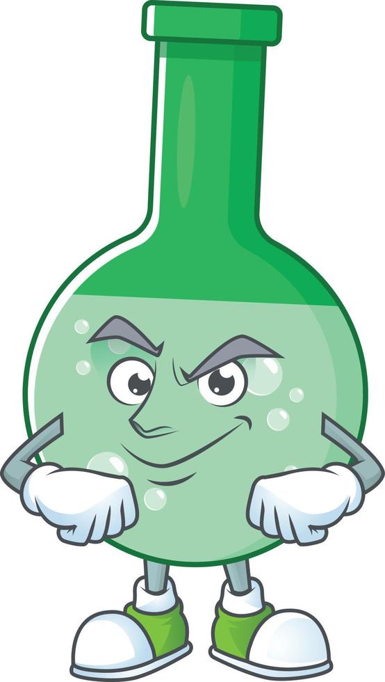 Green chemical bottle Cartoon character vector