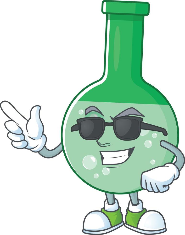 Green chemical bottle Cartoon character vector