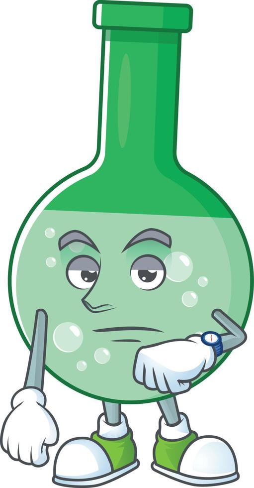 Green chemical bottle Cartoon character vector