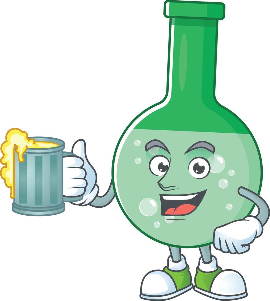 verde químico botella dibujos animados personaje vector