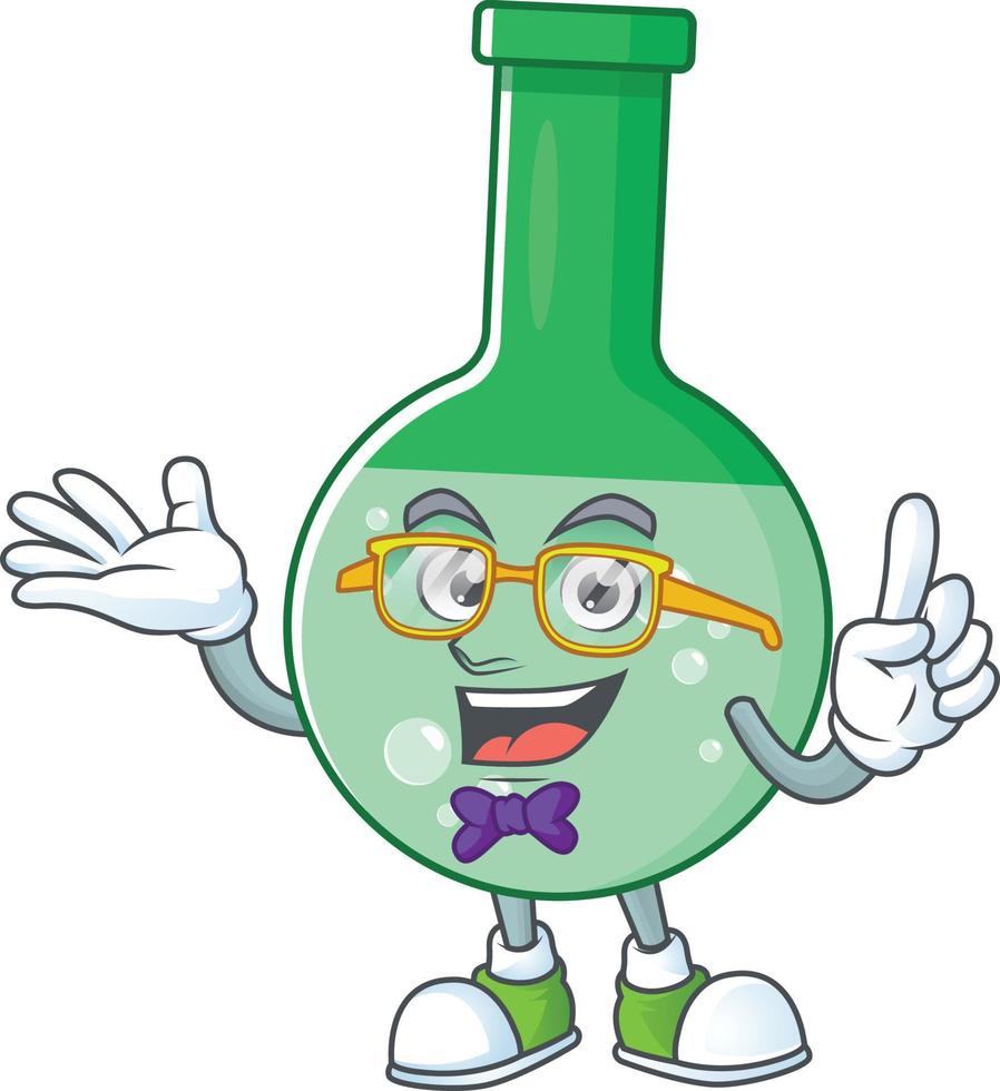 Green chemical bottle Cartoon character vector