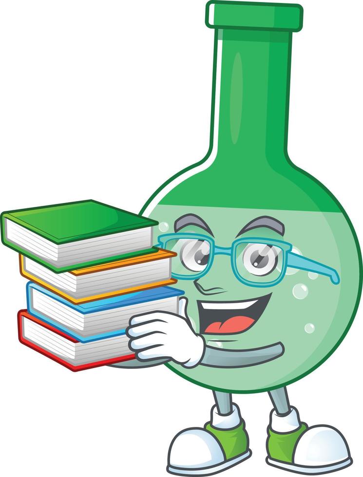 Green chemical bottle Cartoon character vector