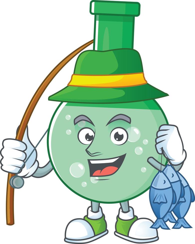 Green chemical bottle Cartoon character vector