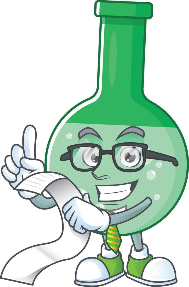 verde químico botella dibujos animados personaje vector