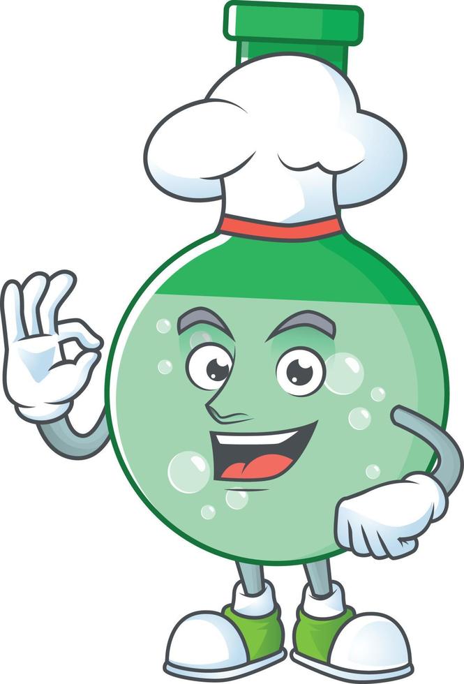 Green chemical bottle Cartoon character vector