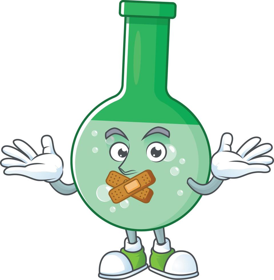 Green chemical bottle Cartoon character vector