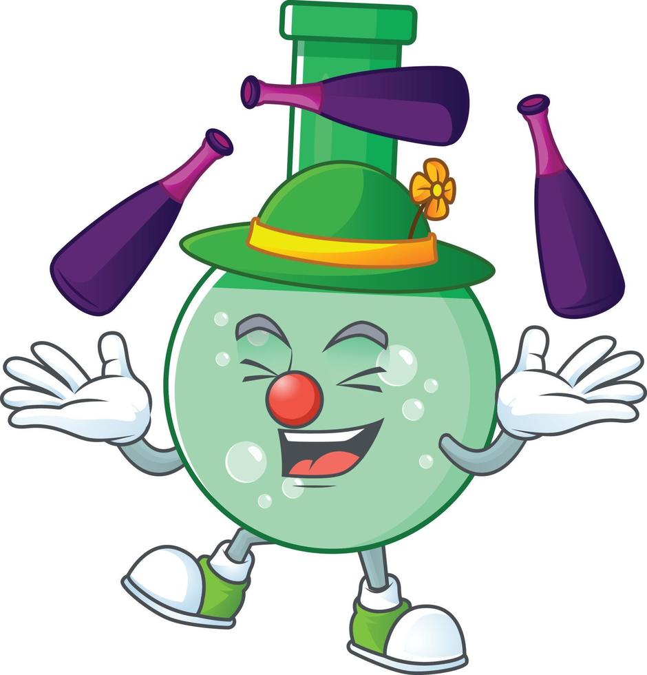 Green chemical bottle Cartoon character vector