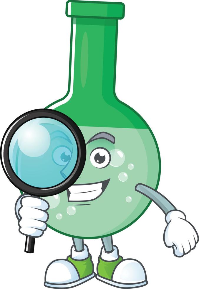 Green chemical bottle Cartoon character vector