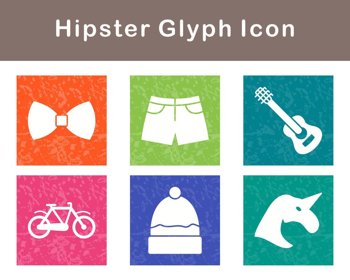 hipster vector icono conjunto