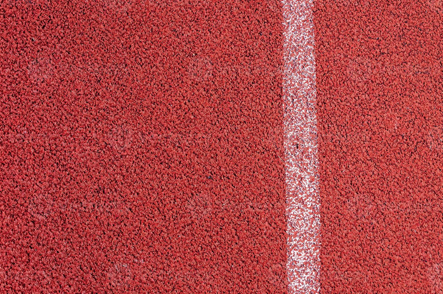 Running track with white line texture,sports texture for background photo
