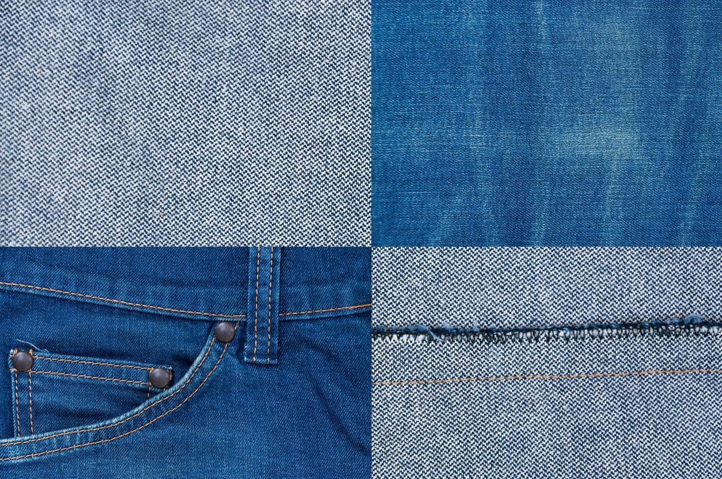 fondo de mezclilla, textura de jeans de mezclilla azul, tela de lino de mezclilla de jeans a rayas texturizada para el fondo foto