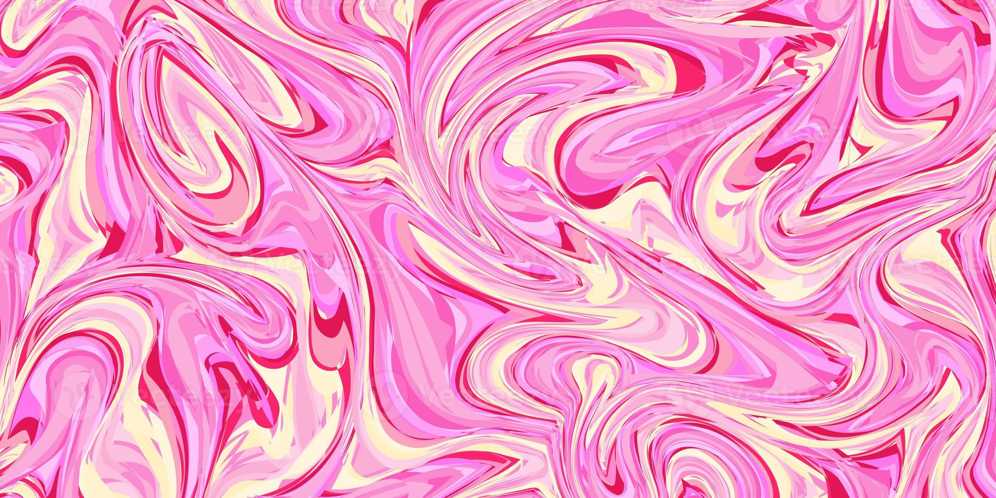 Seamless pattern with pink swirls. Abstract ink painting background, Mixture of acrylic paints. Bright multicolored marble texture. Beautiful stains of liquid nail lacquers. Fluid art. Glossy liquify photo