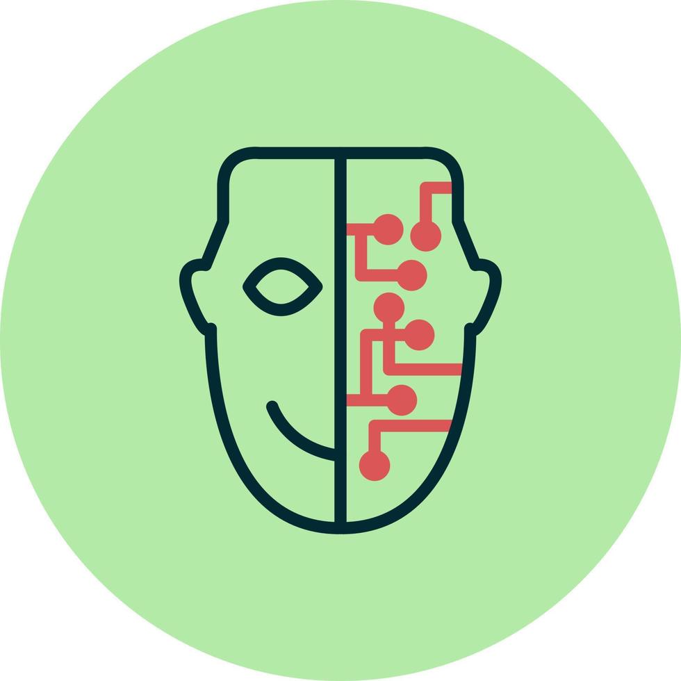 Cyborg Face icon vector