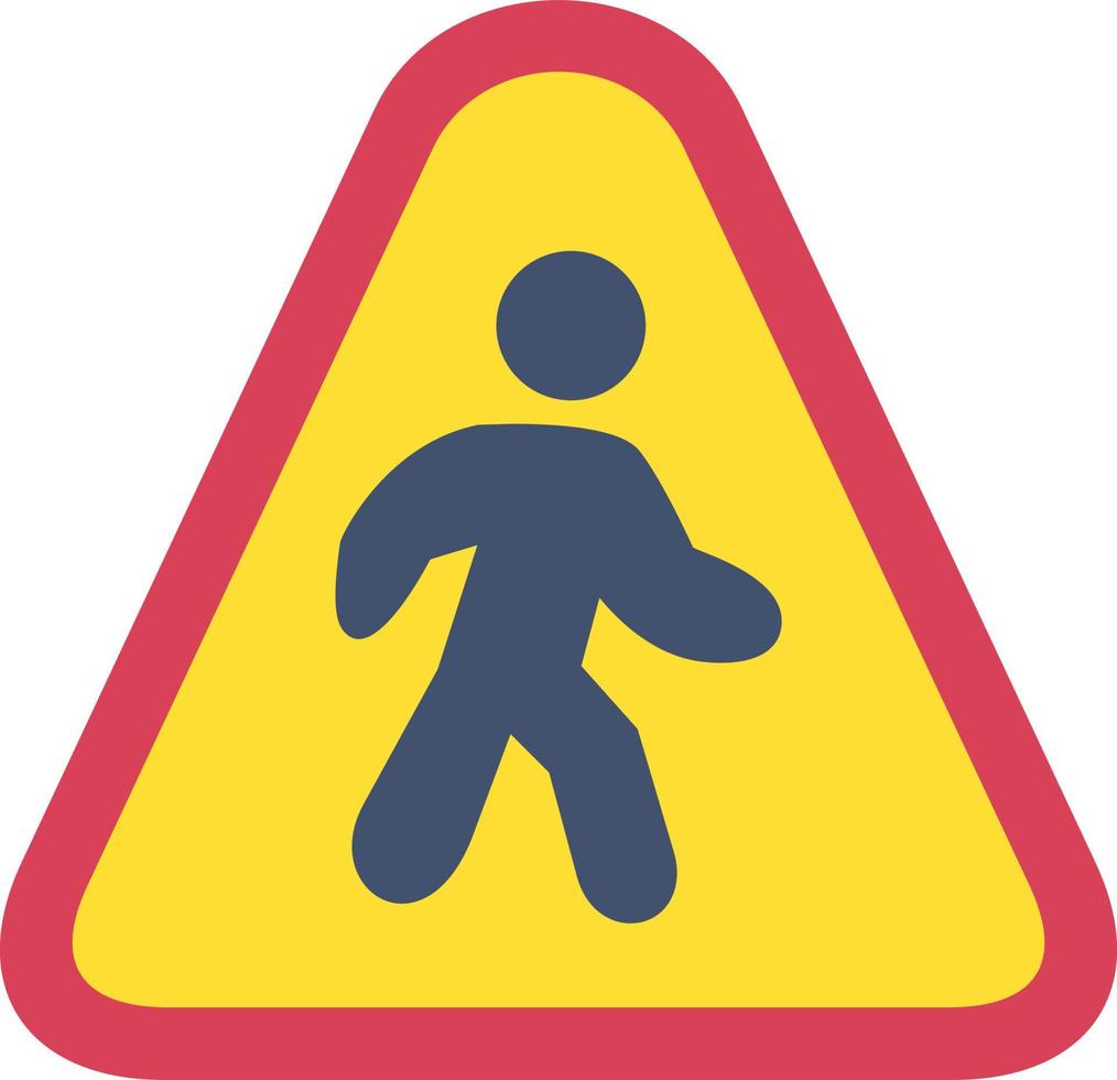 Pedestrian Crossing Street Sign icon vector