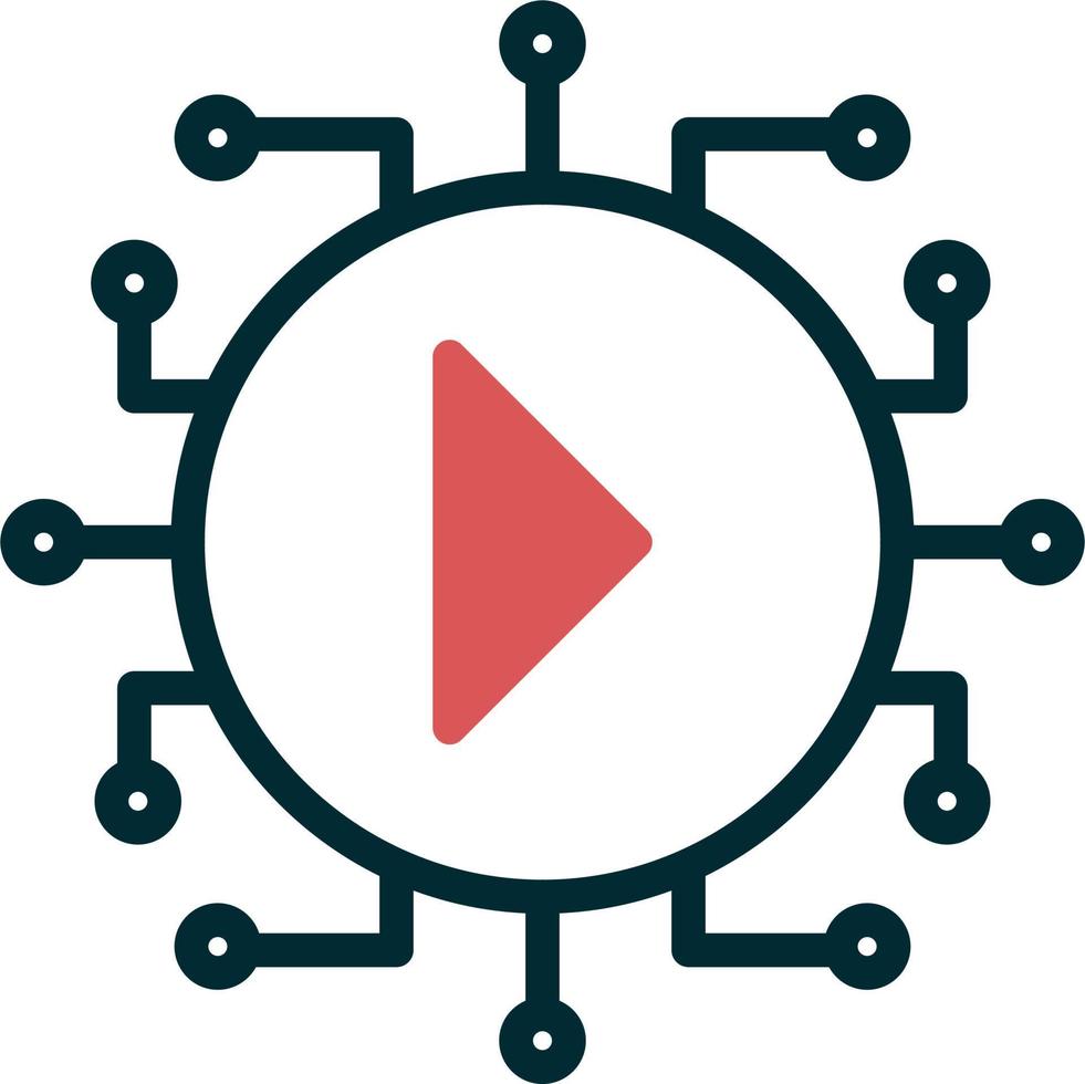 Technology play button icon vector