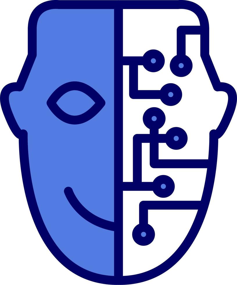 Cyborg Face icon vector