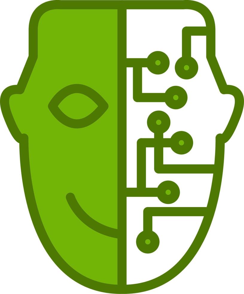 Cyborg Face icon vector