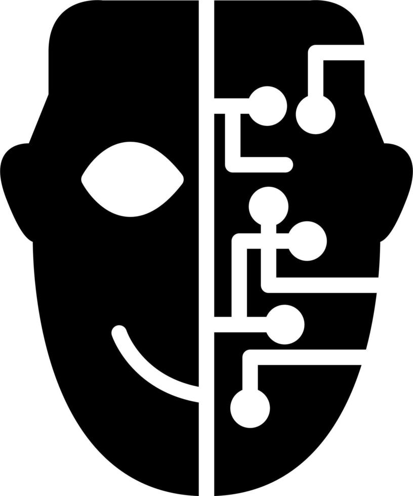 Cyborg Face icon vector