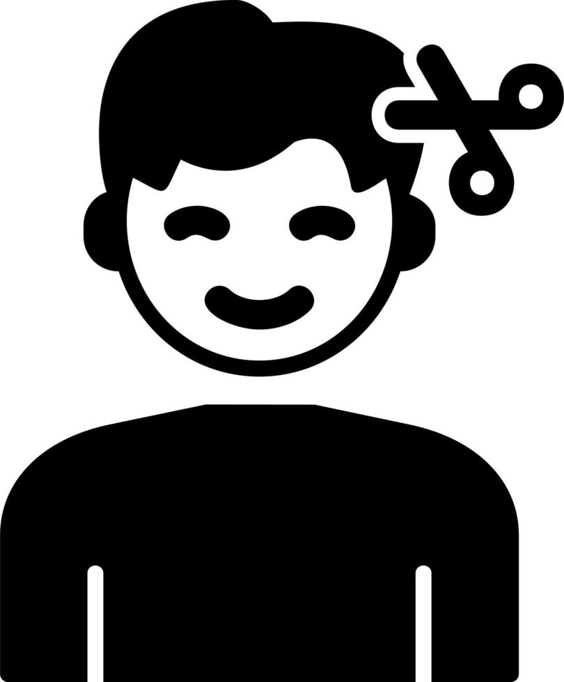 Boy with hair cut icon vector