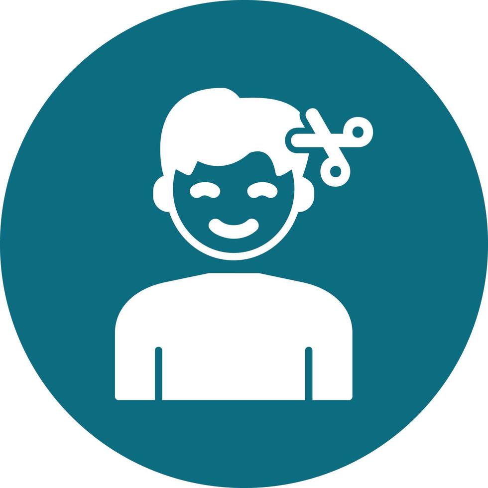 Boy with hair cut icon vector