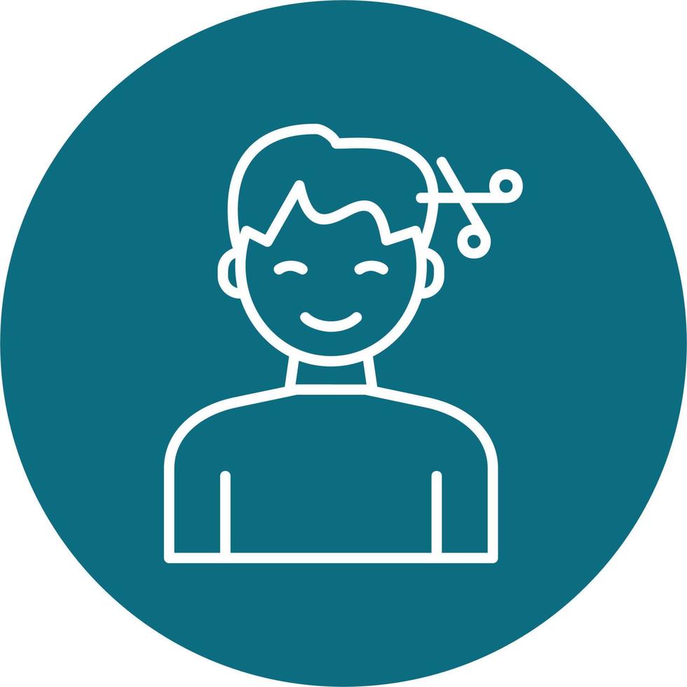 Boy with hair cut icon vector