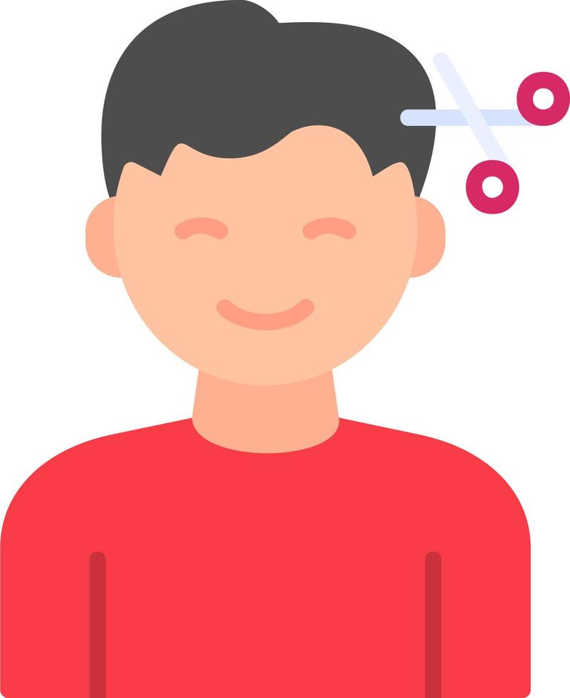Boy with hair cut icon vector