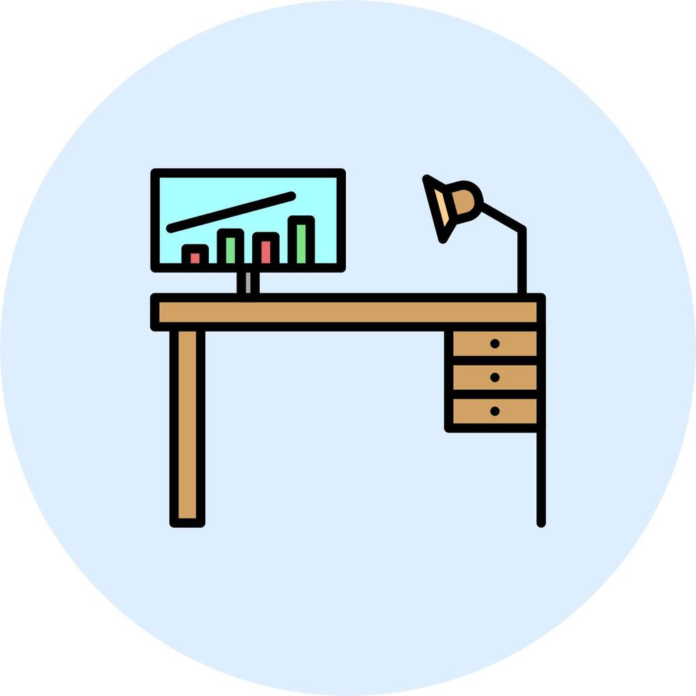 Office Desk Vector Icon